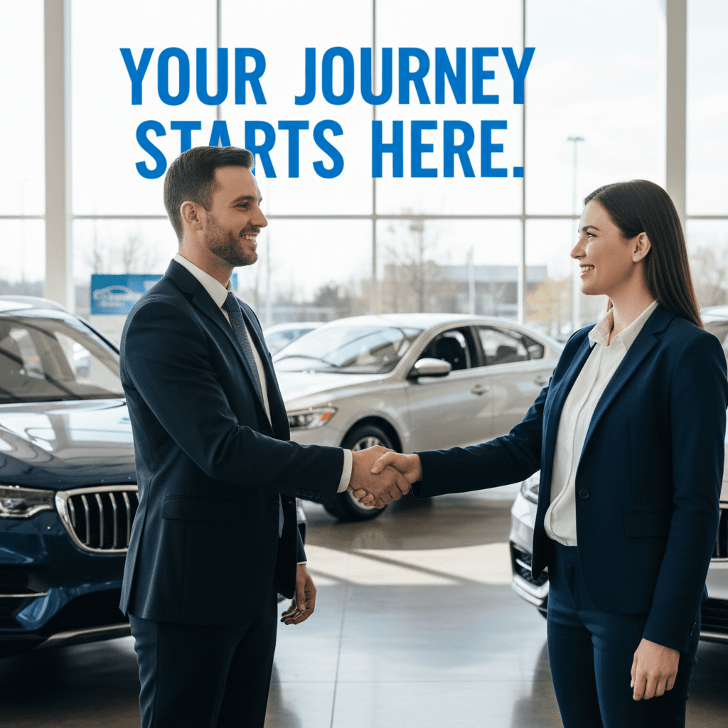 Handshake between a dealership representative and a customer